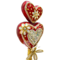 Valentine's Day Jeweled Hearts laminated Capiz Table Décor - Final sale / Non-returnable and Non-refundable